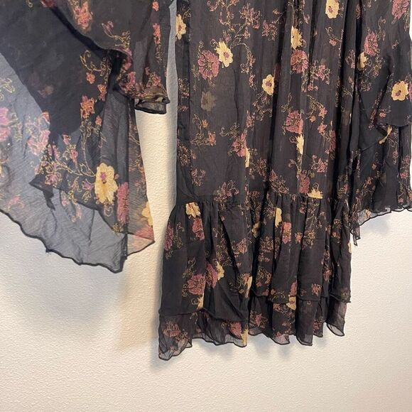 Free People Sunsetter Sheer Floral Dress Size Medium - Picture 4 of 9
